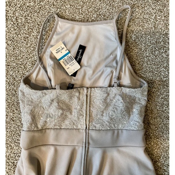 New Speechless Party Social Dress Short Fit Flare Grey Silver Size 9 - Picture 4 of 7